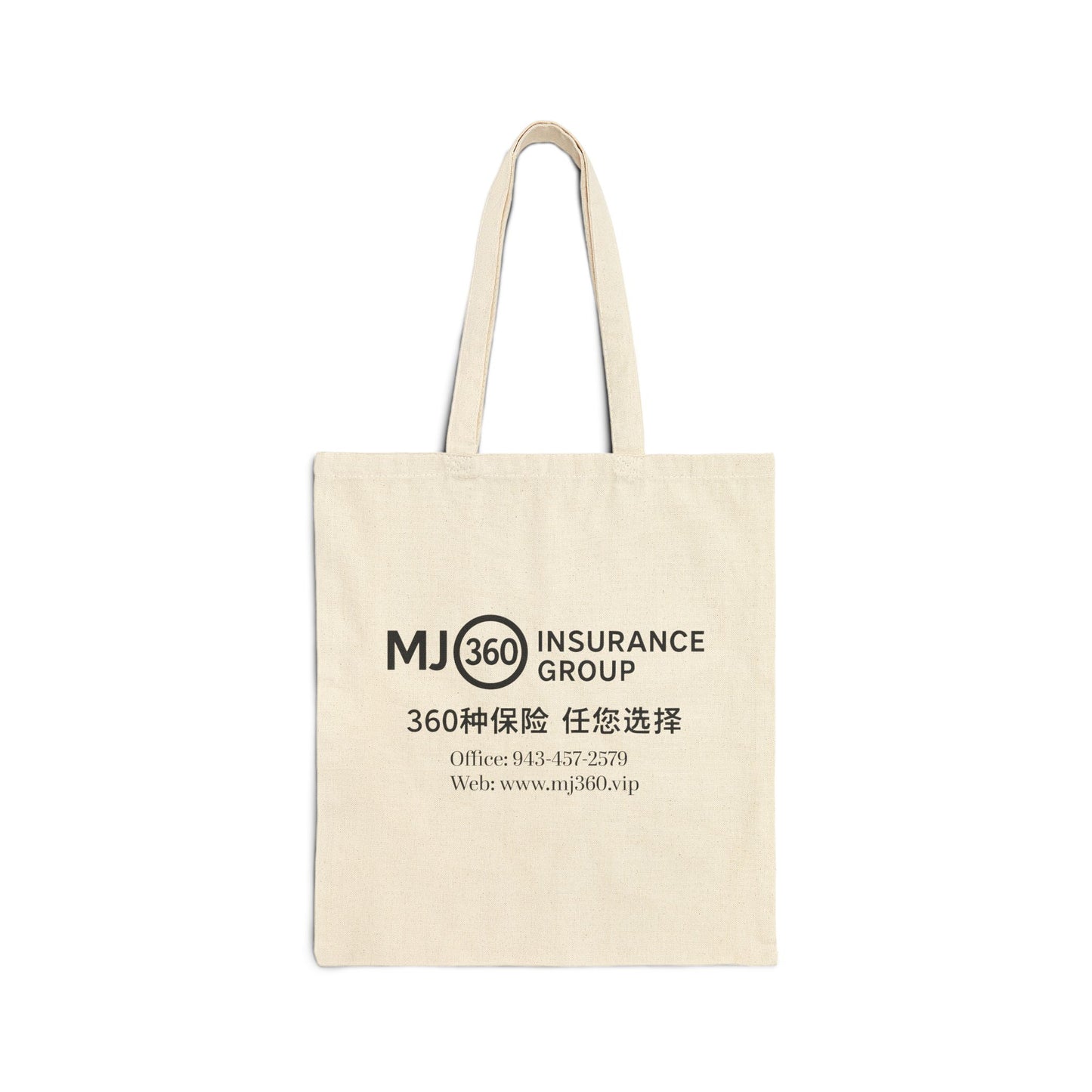MJ 360 Insurance Group Design | Custom Cotton Canvas Tote Bag