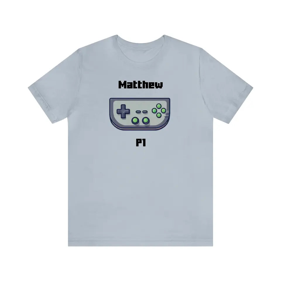 Customized Personalizer Game T-Shirt Light Blue