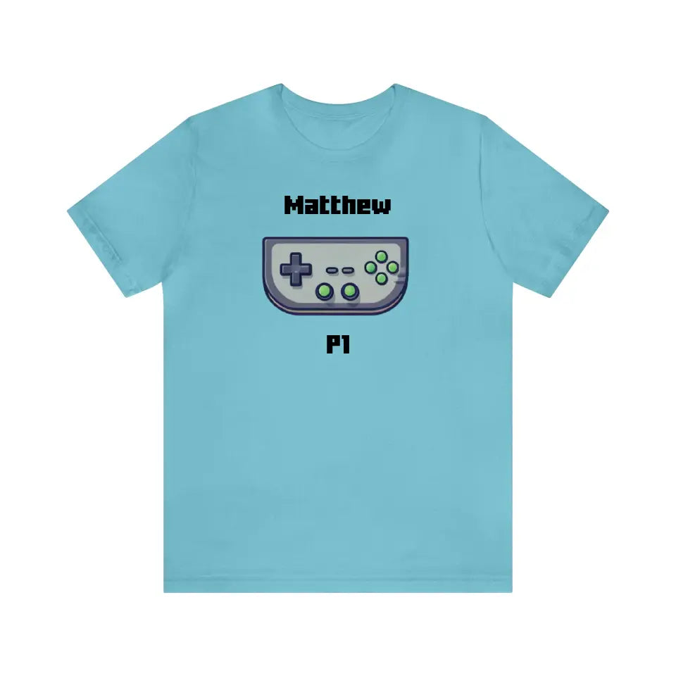 Customized Personalizer Game T-Shirt Turquoise