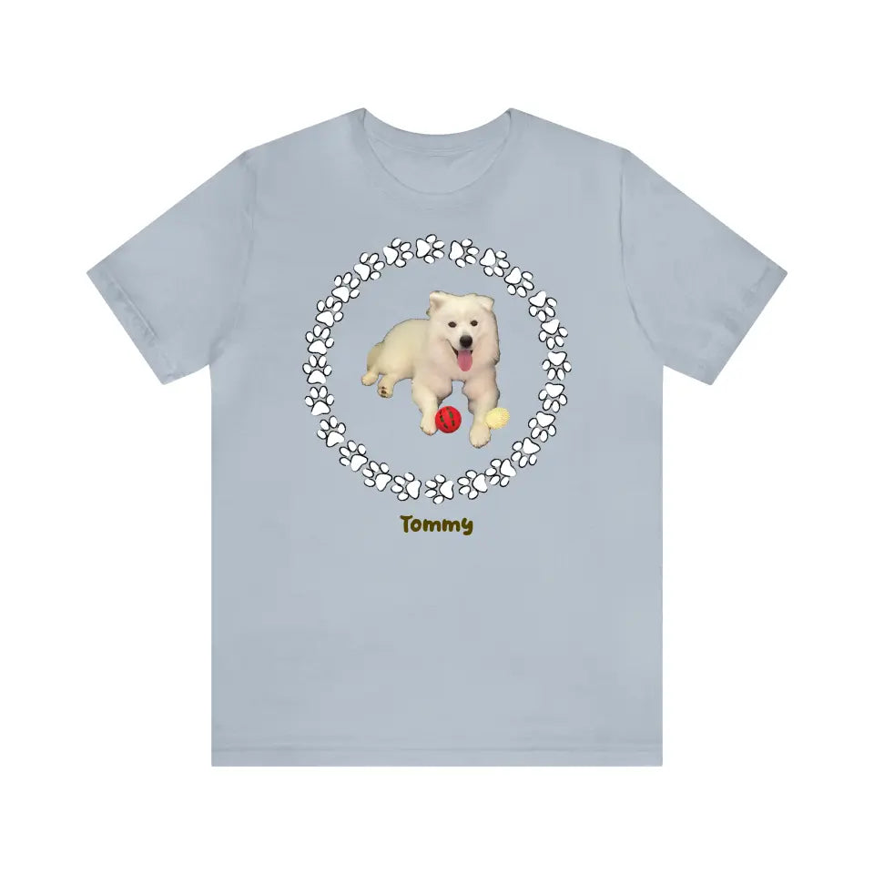 Customized Personalizer Dog T-Shirt Light Blue