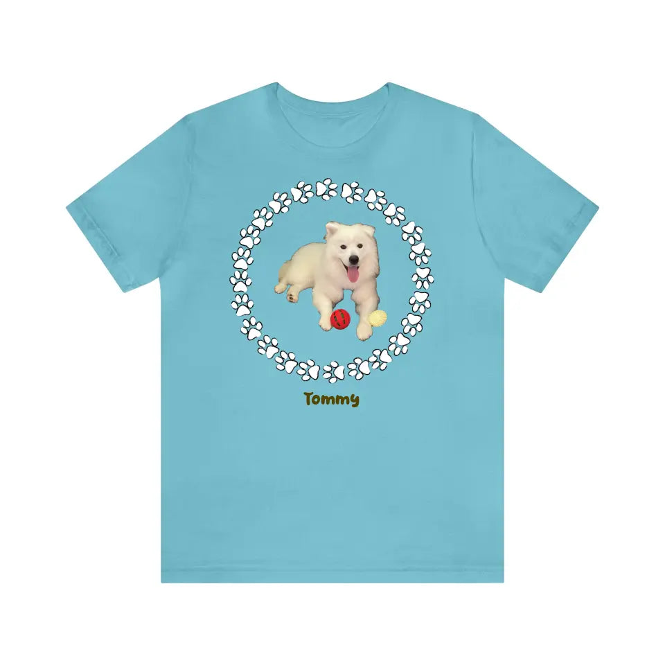 Customized Personalizer Dog T-Shirt Turquoise