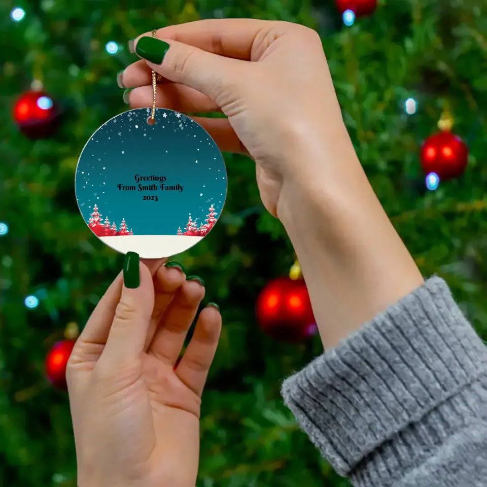 Customized Personalizer Christmas Ornament Circle Shape