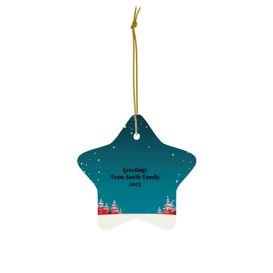 Customized Personalizer Christmas Ornament Star Shape