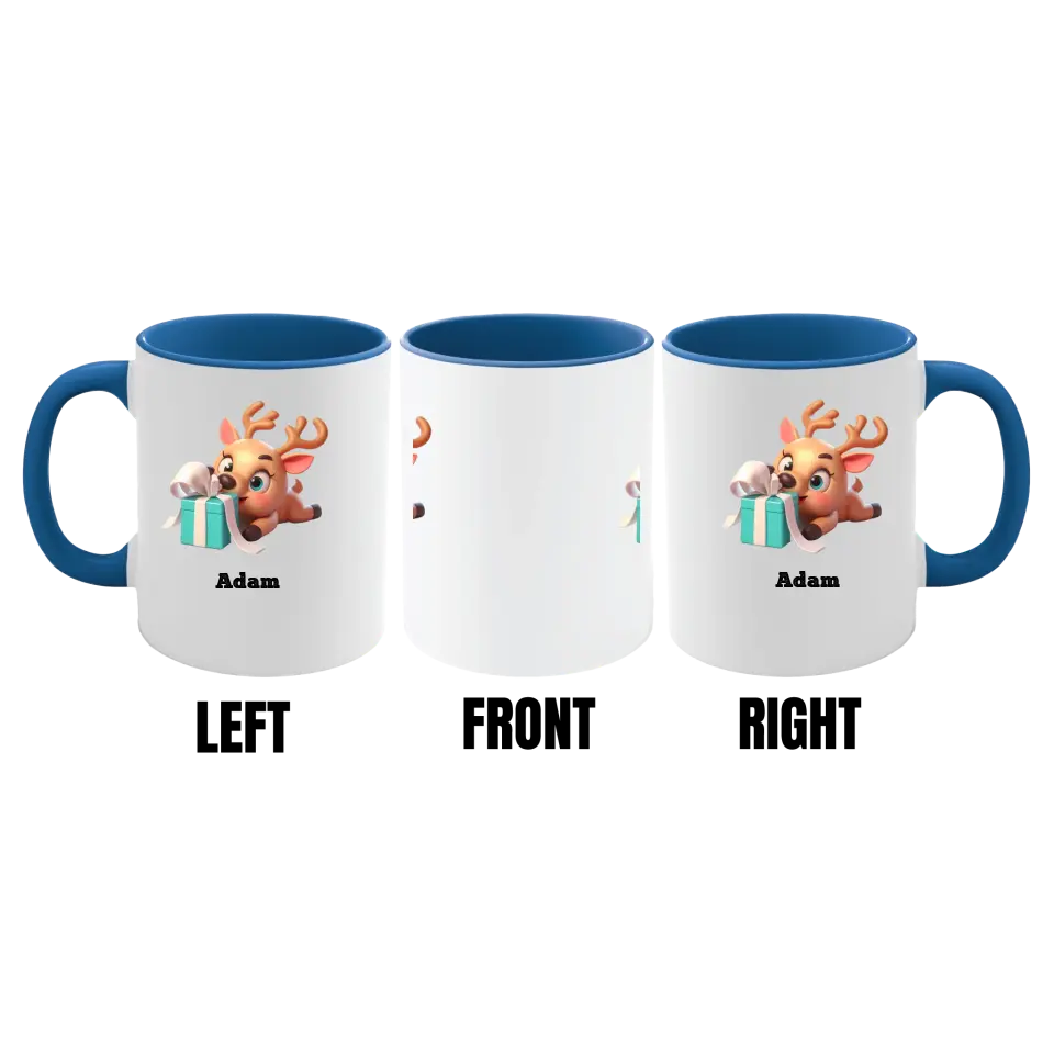 Customized Personalizer Baby Reindeer Mug (5 Choices & 50+ Variants)