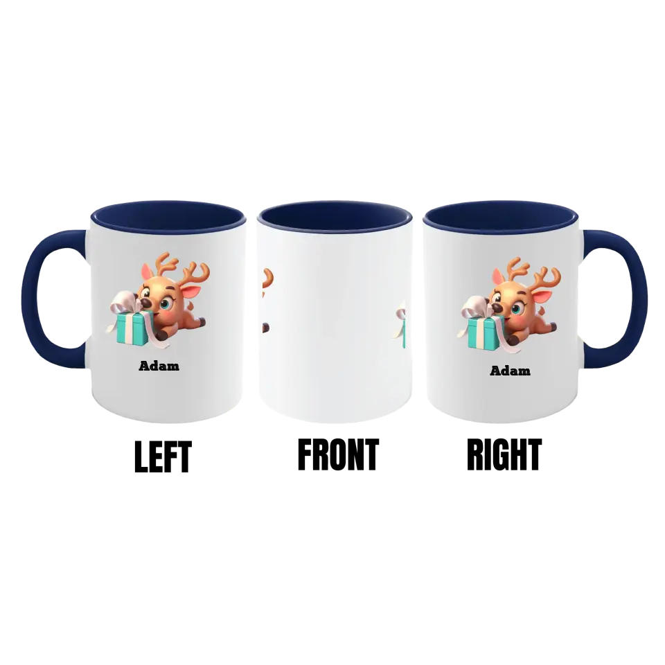 Customized Personalizer Baby Reindeer Mug (5 Choices & 50+ Variants)