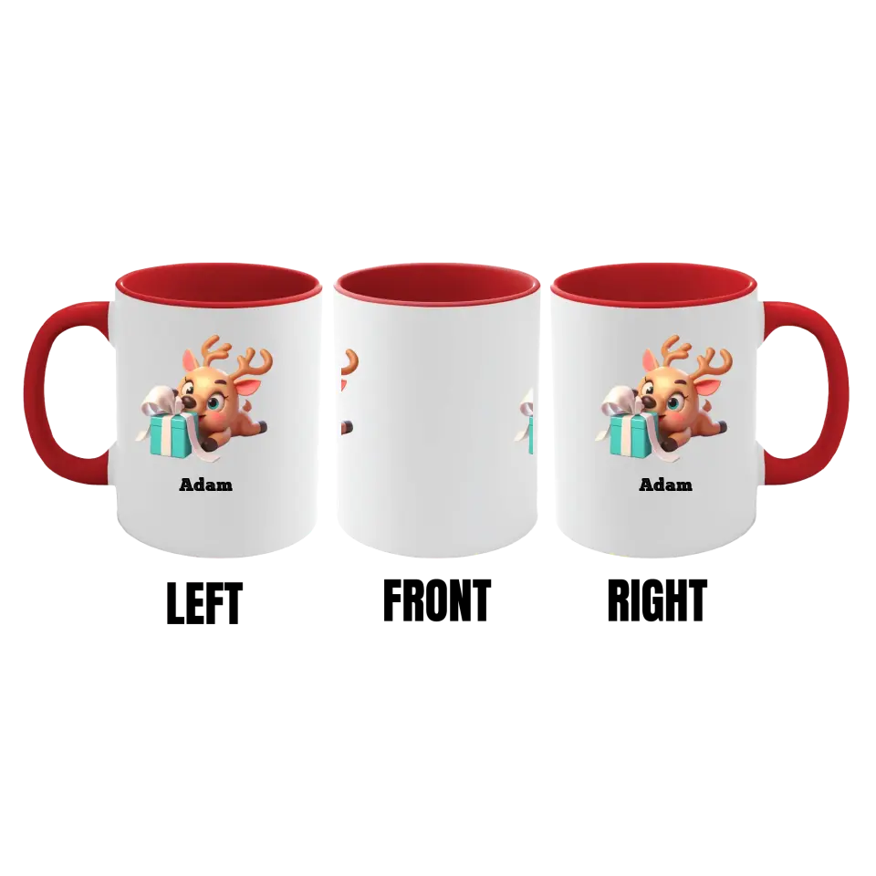 Customized Personalizer Baby Reindeer Mug (5 Choices & 50+ Variants)