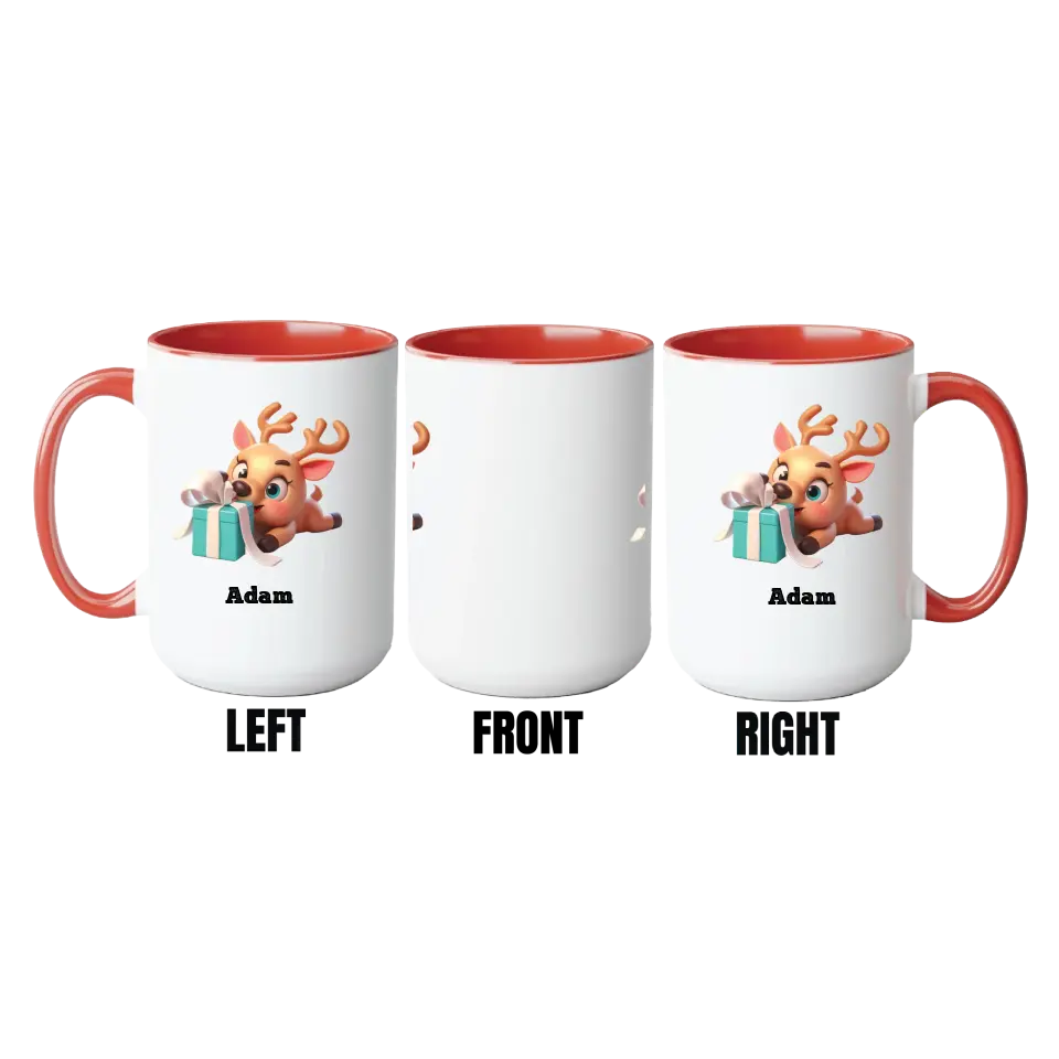 Customized Personalizer Baby Reindeer Mug (5 Choices & 50+ Variants)