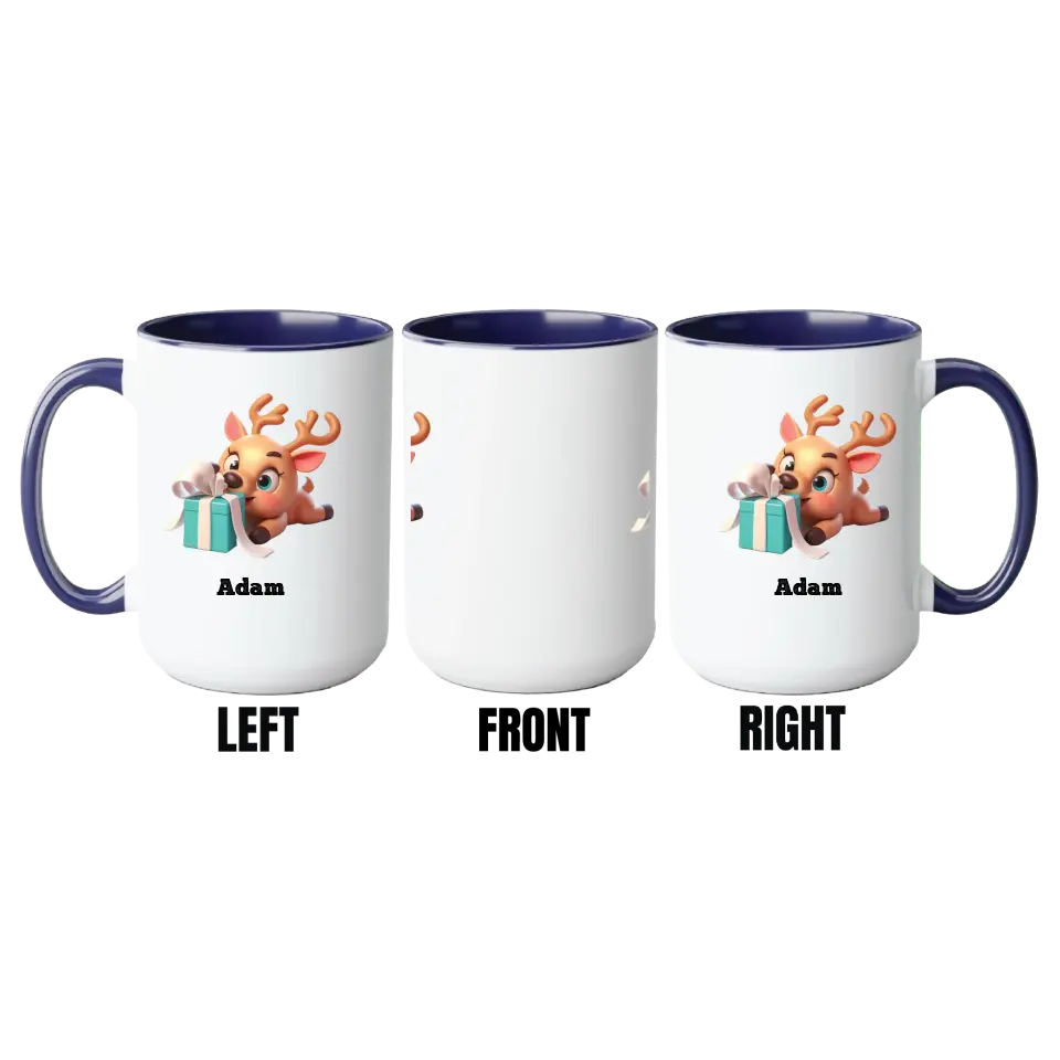 Customized Personalizer Baby Reindeer Mug (5 Choices & 50+ Variants)